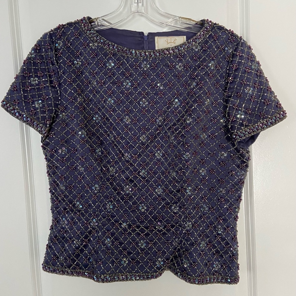 Woman’s Gorgeous Beaded Sequins Top VIE by Victoria Royal